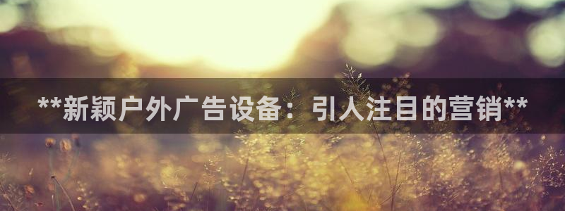 杏宇平台招商：**新颖户外广告设备：引人注目的营销**