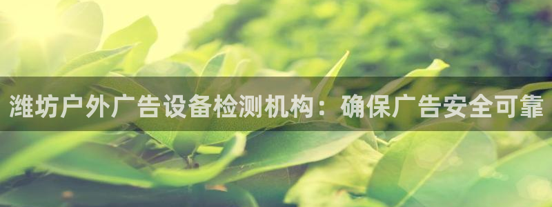 杏宇平台登录步骤图：潍坊户外广告设备检测机构：确保广告安全可靠