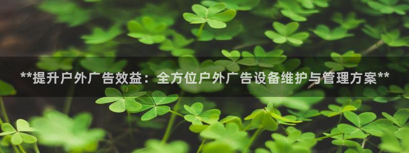 杏宇平台总代理电话：**提升户外广告效益：全方位户外广告设备维护与管理方案**