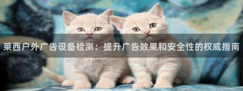 杏宇平台怎么样赚钱：莱西户外广告设备检测：提升广告效果和安全性的权威指南