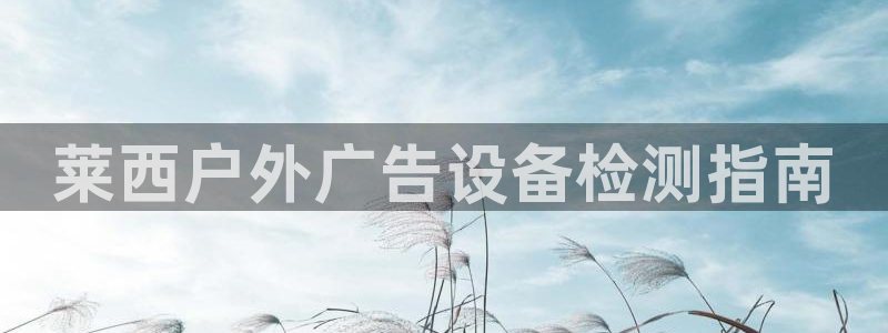 杏宇平台总代理是谁：莱西户外广告设备检测指南
