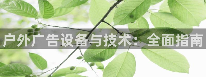 杏宇平台总代理是谁：户外广告设备与技术：全面指南